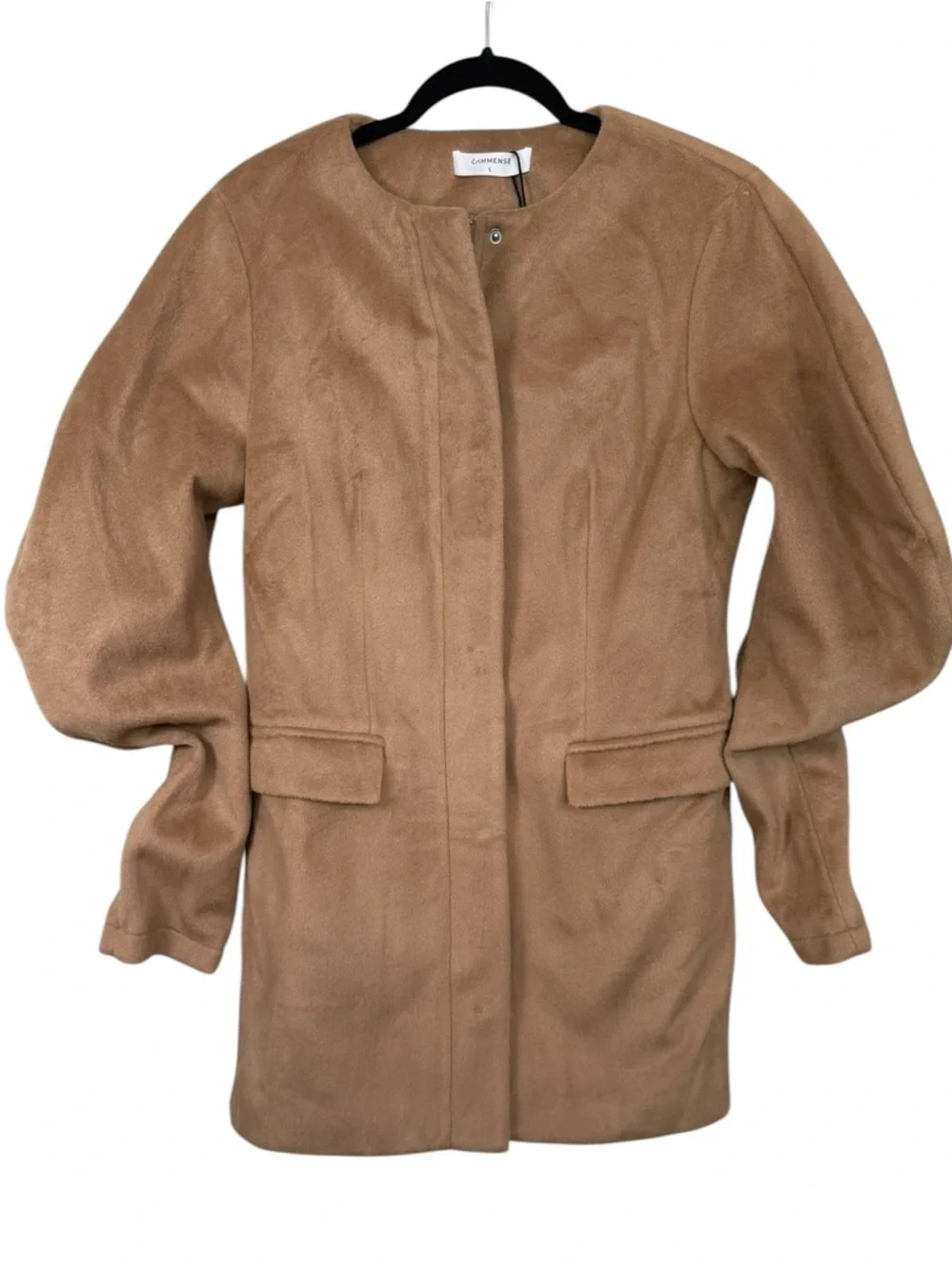 Commense Puff Sleeve Tailored Cotton-Blend Mini Dress - Picture 9 of 12